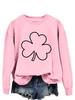 Suéter elegante con estampado de trébol de comercio exterior de Amazon eBay, camiseta versátil casual de manga larga para uso interior europeo y americano