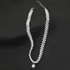 Gargantilla de Perlas de Lujo Transfronteriza Elegante Collar Cadena de Clavícula Retro Francesa Diseño Simple Versátil Collar para el Día a Día