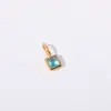 Colar de clavícula de aço inoxidável com pingente quadrado de zircônia colorida 12 pedras de nascimento DIY transfronteiriço