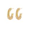 Brincos de Ouro Estilo Nicho Novo Loftily Joias de Aço Titânio Feminino DIY Luxo Acessível Brincos de Aço Inoxidável Joias