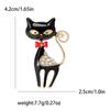 Estilo coreano gotejamento de óleo dos desenhos animados bonito arco gato broche liga strass moda all-match acessórios de vestuário colarinho pin