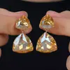 Pendientes de Cristal Brillante Dopamina, Pendientes Estilo Resort de Alta Gama Retro Francés, Diseño de Nicho, Accesorios Exagerados