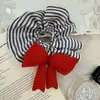 Versión Coreana del Nuevo Scrunchie Rayado Relleno de Algodón con Lazo Tridimensional Versátil Juguetón Lindo Diadema de Alta Elasticidad Accesorio para el Cabello