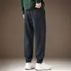 Calça moletom de tricô retrô americana de alta qualidade para homens, novo modelo outono 2026, cintura elástica, punhos, modelagem solta, calça casual esportiva