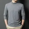 Outono e Inverno Novo Suéter Masculino Liso de Manga Longa Gola Alta Slim Fit Moda Casual Lã Atacado