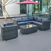 Sofá de Ratán para Exteriores, Impermeable, Protección Solar, Ocio, Silla Doble de Ratán de Hierro Forjado, Juego de Muebles para Exteriores, Balcón, Aire Libre