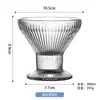 Copo de Vidro Espesso com Relevo Estilo Luxo Leve para Milkshake e Sobremesa, Copo Transparente para Sorvete, Copo Alto Doméstico para Pudim, Copo de Sorvete