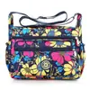 Bolsa de Lona de Gran Capacidad, Ligera, Tela Oxford de Nailon Floral, Bolso de Hombro Grande, Bolso Cruzado para Madres de Edad Media y Mayores