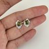 Aretes de nicho de circón verde oliva líquido para mujer, nuevos aretes geométricos ins, accesorios coreanos elegantes al por mayor