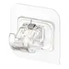 Gancho para barra de cortina, abrazadera de retención para barra de cortina, soporte adhesivo sin perforaciones, barra transversal para puerta, cortina, gancho para barra telescópica