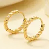 Pendientes de Acero Inoxidable con Círculo Retorcido de Moda y Elegantes para Mujer Kalen, Clips para Orejas con Patrón Retorcido Simple Europeo y Americano, Joyería para Mujer