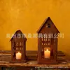 Portavelas de Hierro Estilo Iglesia Europea y Americana Linterna de Viento Hueca Adorno Decorativo para Casa Pequeña