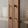 Alça de latão Novo estilo antigo chinês porta de armário guarda-roupa sapateira móveis estilo minimalista francês nogueira alça longa