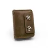 Portatarjetas Plegable Antidesmagnetización Nuevo para Hombre Billetera de Doble Botón Bolso de Almacenamiento de Tarjetas y Monedas de Gran Capacidad de Moda