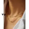 Collar Hecho a Mano Lentejuela Acero Inoxidable No se Desvanece Cadena para Clavícula en Relieve Borla Disco Regalo Exquisito Suministro de Amazon