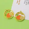Círculo de Frutas Transfronterizo Cereza Sandía DIY Aleación Goteo de Aceite Accesorios Pendientes Colgante Llavero Colgante
