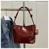 2025 Nova Bolsa de Ombro Cor Sólida Estilo Simples Moda Estilo Hong Kong Cor Vibrante Bolsa de Balde de Alto Padrão Bolsa de Axila de Alta Qualidade