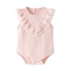 Ropa de Verano para Bebé Recién Nacido Anbaolu, Nuevo Mameluco de Color Sólido, Body para Bebé Niña, Body de Algodón Puro