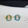 Azul Glaciar Rojo Angola Calabaza Perla de Agua Dulce Pendientes Anillo Colgante Juego de Joyería Simple Mia Venta al por Mayor