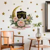 Hs4590Q Kel Platino Estrella Floral Estrella Luna Festival de Oriente Medio Fiesta Decoración de Pared Transfronteriza Pegatina de Pared