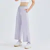 Pantalones Casuales Deportivos de Exterior de Seda de Hielo para Mujer, Delgados de Verano, Transpirables, Sensación Fría, Protección Solar, Pierna Ancha, Sueltos, con Abertura, Pantalones tipo Skin