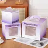Caja de Embalaje para Pastel Horneado con Diseño Elevado, Disponible en Tamaños 4/6/8/10, Ventana Transparente, Caja Portátil para Pastel de Cumpleaños