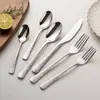 Novo Estilo Talheres com Cabo de Listras Verticais Talheres de Aço Inoxidável Faca, Garfo, Colher Estilo Ocidental Faca, Garfo, Colher para Bife