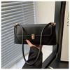 Bolsa de Ombro Patchwork com Fecho da Moda para Mulheres 2025 Nova Tendência Francesa de Nicho Estilosa Bolsa Baguete de Ombro Único para o Dia a Dia