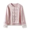 Nueva Chaqueta Delgada de Satén Bordada Rosa de Acetato Estilo Nacional Chino con un Diseño Único para Mujer M4024