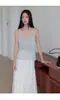 Camisola blanca calada para mujer, nuevo estilo de verano, ajustada, moderna, de nicho, top de moda dulce y picante con personalidad única