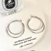 Pendientes Dobles Grandes de Estilo Frío Sencillo para Mujer 2025 Nuevos Pendientes de Moda Temperamento de Alta Calidad Anillo para Oreja Atmosférico