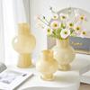 Fenton Vintage Exquisito Jarrón Pequeño Vidrio Hidropónico Decoración Clásica Crema Estilo Ins Adorno de Alta Estética Cristalería