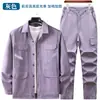 Conjunto de Roupa de Trabalho de Algodão Puro para Homens para o Verão com Gancho Reforçado, Jaqueta de Trabalho Resistente com Múltiplos Bolsos e Faixa Refletora, Roupa de Proteção para Reparo Automotivo e Soldagem