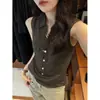 Camisa sin mangas de lino para trabajo 2026 Verano Nuevo Casual Bolsillo Solapa Chaleco Superior Camisa de Alta Calidad Temperamento