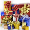 Suministro de fábrica cinta de Navidad spray polvo dorado cinta de poliéster empaque de regalo navideño empaque de caja de regalo cinta tarifa de muestra gratis