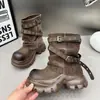 Botines plataforma Melard para mujer, nueva colección otoño 2026, estilo punk con remaches y detalles de hebilla, botas tipo Dr. Martens con efecto de realce de altura, diseño retro