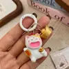 Resina Realista 3D Lindo Dibujo Animado Gato de la Suerte Figura Llavero Colgante DIY Accesorio Hecho a Mano
