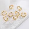 Anillo para Mujer Aogu Niche Lujo Accesible Chapado en Cobre Oro de 18 Quilates Incrustado Circonita Corazón con Goteo de Aceite Anillo Abierto Producto Nuevo Transfronterizo