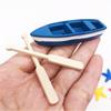 Miniatura Mini Resina Modelo Barco Calaveras Barco Azul Micro Paisaje Escena de Playa Oceánica Creación Material DIY