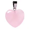 Puesto Ambulante Suministro Colgante Natural de Ágata de Cuarzo Rosa con Forma de Corazón Colgante de Collar Corazón Melocotón Joyería para Hombres y Mujeres Venta al por Mayor Accesorios de Corazón