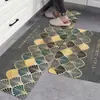 Tapete de Cozinha de Veludo Cristal Atacado Resistente a Manchas Fácil de Limpar Tapete de Entrada Conjunto Doméstico de Duas Peças Tapete para Pés Resistente ao Desgaste