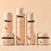 Frasco Eggshell Prata Veada Patente 30-120ml Conjunto Frasco de Vidro para Loção Embalagem Cosmética Frasco de Creme Recarregável para Viagem