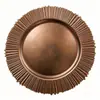 Venta al por mayor para comercio exterior Plato Decorativo Dorado de 13 pulgadas Retro Americano Patrón Radial Vertical Hotel Sala de Estar Hogar Plato de Exhibición