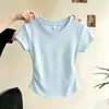 Camiseta Negra de Manga Corta para Mujer, Nuevo Estilo de Verano, Ceñida a la Cintura, Ajustada, Diseño Elegante, Top Elegante con Acabado de Alta Gama
