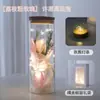Regalo de San Valentín para Novia, Flor Eterna Tapa de Vidrio, Luz Nocturna, Adorno Práctico, Regalo de Cumpleaños de Flor de Rosa para Mejor Amiga