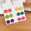 Brincos Quadrados de Prata com Gotejamento de Óleo Estilo Coreano para Mulheres, Brincos de Moda Primavera e Verão, Design de Nicho, Brincos Elegantes e Versáteis Atacado