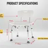 Taburete Bidet Ligero de Aleación de Aluminio con Altura Ajustable para Personas Mayores, Taburete Bidet Antideslizante para Baño y Ducha para Mujeres Embarazadas