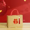 Bolsas da Sorte de Ano Novo de Alta Qualidade em Estoque, Impermeáveis, Espessadas, Tridimensionais, Sacolas Tote Publicitárias Promocionais, Bolsas de Mão de Lona Vermelha