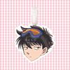Detective Conan Kudo Shinichi Kaitou Kid Haibara Ai Etiqueta de Bagagem Pingente de Mochila Chaveiro Decoração de Emblema