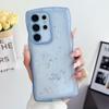 Funda para Teléfono Móvil Adecuada para Samsung S26Ultra con Patrón Ondulado, Estrellas Adhesivas, Polvo de Brillo, Cubierta Protectora Anticaídas S22, S21Fe